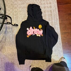 DREW Black Hoodie with Pink Graphic